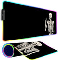 RGB Gaming Mouse Pad, Large Mousepad with Led Light, Big Keyboard Pad Gaming Accessories for Desk, Non-Slip Rubber Base Black Human Skeleton Mouse Mat for Gamer, 31.5 X 11.8 Inch by Armanza