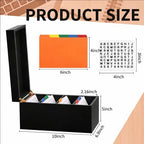 Henoyso 4 x 6 Inches Index Card Holder Set, Bamboo Organizer Box, Black - Image 2