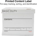 Staples Storage & Filing Box, Basic-Duty with Handles & Removeable Lid, Letter & Legal Size Documents, Stackable, 20-Pack, White/Black - Image 5
