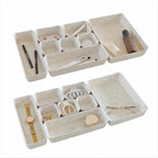 16-Piece Felt Desk Drawer Organizer Tray Set in 4-Sizes, Oatmeal by Unknown