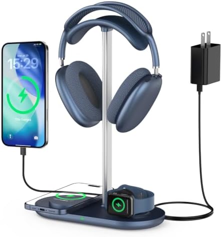 4 in 1 Headphone Stand, 15W Wireless Charger for Airpods/iPhone/iWatch by TopmadeProduct-Ordernow