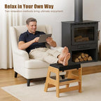 Upgraded Adjustable Wooden Double Step Desk Foot Rest with 3 Height Levels - Image 5