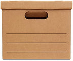Amazon Basics Moving and Storage Boxes with Handles and Lift-Off Lids, File Storage, Collapsible, 15x10x12 in, Brown, 20-Pack - Image 4