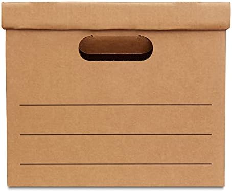 Amazon Basics Moving and Storage Boxes with Handles and Lift-Off Lids, File Storage, Collapsible, 15x10x12 in, Brown, 20-Pack - Image 4