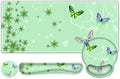 Mint Green Butterflies Florals Mouse Pad, XXL Large Desk Mat Extended Reading Desk pad, 4PCS Non-Slip Rubber Base Computer Big Mousepads for Work, Game, Office, Home Decor Cute Girls Woemn Gifts by NXZGO
