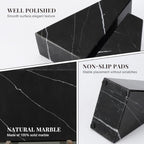 Koville Marble Bookends for Shelves, Natural Stone Book Ends for Large Books, Heavy Duty Bookends, Decorative Bookends for Office Home Kitchen Decor, Unique Modern Book Ends(Black) - Image 3