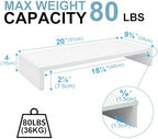 TEAMIX 2 Pack White Monitor Stand Riser 20 inch, Wooden Desktop Stand Shelf - Image 3