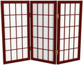 2 ft. Short Desktop Window Pane Shoji Screen - Rosewood - 3 Panels by RedLantern