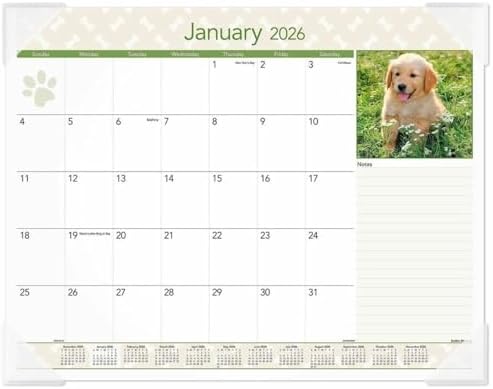 AT-A-GLANCE 2026 Puppies 21.75" x 17" Monthly Desk Pad Calendar (DMD166-32-26) by AT-A-GLANCE