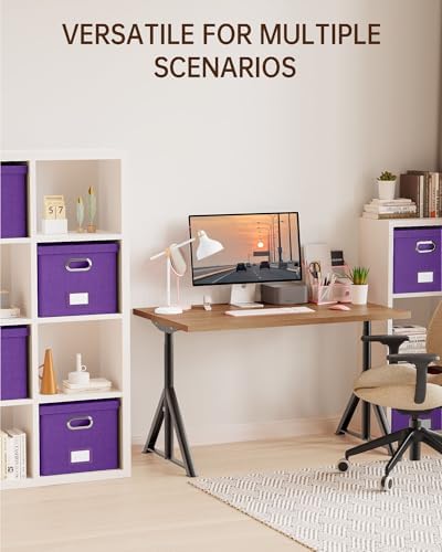 Oterri 2 Pack File Storage Organizer, Filing Box, Portable File Box with Lid, Fit for Letter/Legal File Folder Storage, Document Organizer, Purple - Image 6