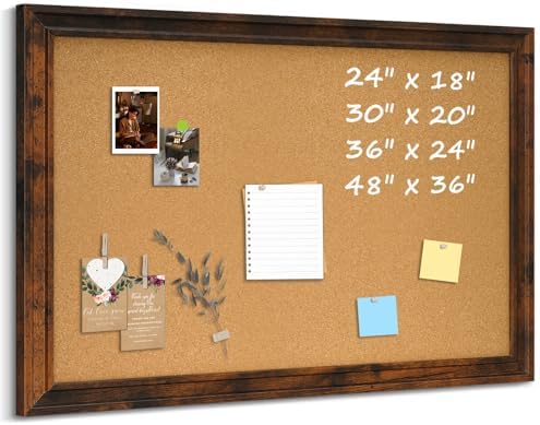 Large Cork Board Bulletin Board, 48"x36" Corkboard for Wall by QUEENLINK