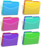 Kuntine.B 6 Pack Clear Single Pocket File Holder Hanging Wall Organizer, Wall Mount Mails Magazines Organizer for Office and Home by KuntineB