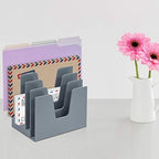 Acrimet 5 Section Incline File Sorter Organizer, Desktop Mail Holder Silver - Image 3