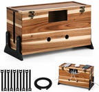 Extra Large Cable Management Box, 14.2-Inch Acacia Wood Cord Hider Box with Dual Locks and Magnetic Lid, Power Strip Cover and Cable Organizer for Desk, Floor, TV Wires and Home Office by Unknown