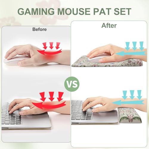 iCasso Mouse Pad with Wrist Rest, Large Desk Mat Set, Purple - Image 3