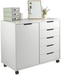 Lavish Home 5 Drawer Office Storage Cabinet, White, 30.75”x15.75”x25.43” by LavishHomeCollection