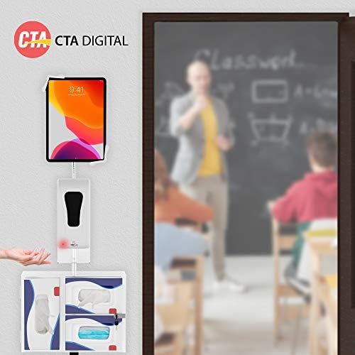 Gooseneck Floor Stand – CTA Compact, Height-Adjustable Sanitizing Station w/Automatic Soap Dispenser and Holder for iPad 7th/ 8th/ 9th Gen 10.2”, Surface Pro 4, and Other 7-13” Tablets (PAD-CGSST) - Image 2