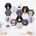 6.7 x 5.9 in 16 Pcs Hexagon Cork Board Tiles, Felt Pin Boards, Grey by Mindsoft