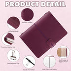 Traveling Refillable Leather Journal Notebook, Purple, Passport Size - Image 3