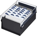 Acrimet 4 x 6 Card File Holder Organizer Box Metal Base Heavy Duty (AZ Index Cards and Divider Included) (Black Color with Clear Crystal Plastic Lid Cover) by Organizingyourlife