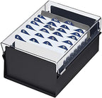 Acrimet 4 x 6 Card File Holder Organizer Box Metal Base Heavy Duty (AZ Index Cards and Divider Included) (Black Color with Clear Crystal Plastic Lid Cover) by Organizingyourlife