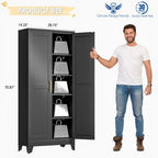 GAIOUS 71" Tall Metal Storage Cabinet with 2 Doors and 4 Adjustable Shelves - Image 2