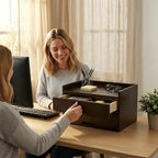 Solid Wood Desk Organizer with Drawers, Wooden Desktop Drawers - Image 2