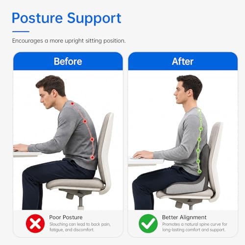 Memory Foam Seat Cushion with Lumbar Support for Office Chair and Car - Image 3