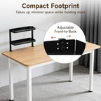 Clamp on Desk Shelf,17'' 2 Tier Office Desk Shelves Organizer with Under-Desk Hidden Storage Basket,Wood Desktop Supplies Storage Rack for Home Workspace, Study Rooms,Gaming Devices (Black) - Image 3