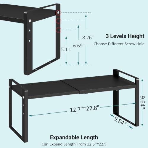 2 Pack Width Expandable Kitchen Cabinet Organizer Shelves - Image 3