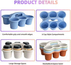 6 Pack Plastic Classroom Caddy Organizer with Handle, 6 Compartment, Boho - Image 4