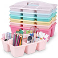 6 Pack Classroom Caddy with Handle, 6 Compartment (Pink Purple) by Yakydesign