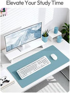 YSAGi Leather Desk Protector, Office Mat, Large Mouse Mat, Non-Slip PU Leather Blotter, Laptop Desk Mat, Waterproof Writing Pad for Office and Home(Aquamarine, 63" x 24") - Image 6