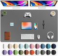 Aothia Faux Leather Desk Mat - Large Mouse Pad, Non-Slip PU Leather Blotter, Waterproof Writing Surface for Office and Home (Grey, 63" x 24") by AothiaSimpleNaturalUnique
