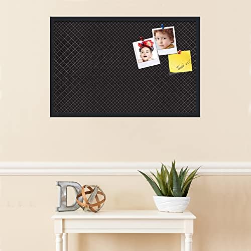 PinPix 34x22 inch Cork Bulletin Board. This Decorative Framed Pin Board Comes with Diamond Pattern in Black Design and Satin Black. Ideal for Home, Office Decor or School (PinPix-120) - Image 3