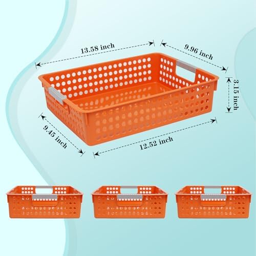 Soddeph A4 Paper Tray with Grip Handles, Plastic Book Basket - Image 2