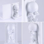 White Atlas Bookends Set of 2, Classic Greek Mythology Statues with Globes - Image 4