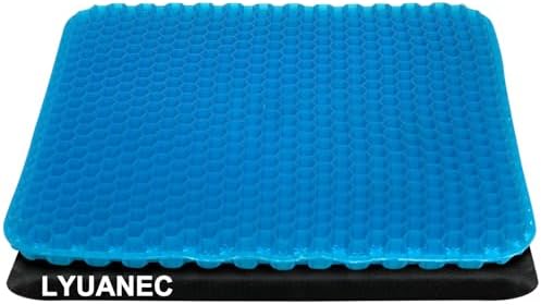 Gel Seat Cushion for Long Sitting - 20" x 20" x 1.8" (Extra Thick＆Soft) by LYUANEC