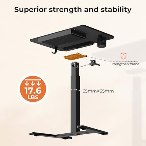 28" Mobile Standing Desk with Drawer, Portable Laptop Desk (Pack of 2) - Image 5