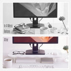 Marsui 24 Inch White Wood Monitor Riser Stand Acrylic Cloud Shaped for Desk - Image 5
