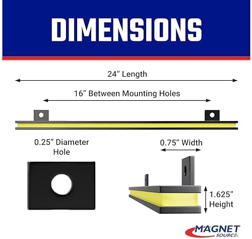 Master Magnetics 24" Magnetic Bar Tool Organizer - Easy to Install Magnet Storage Holder for House, Garage, Shed, or Job Site - Black Powder Coat - Image 2