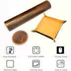 Leather Desk Mat Set (32x16) - Full Grain Large Computer Gaming Mouse Pad - Image 3
