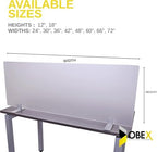 OBEX Acrylic Free Standing Screen, Divider for Desk Privacy Home & Office Partitions for Table Top Workstation, Portable Cubicle Panel for Work, 18" x 48", Frosted - Image 6