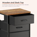 Maihail 3 Drawer Mobile File Cabinet on Wheels Fits A4 Size for Home Office - Image 6