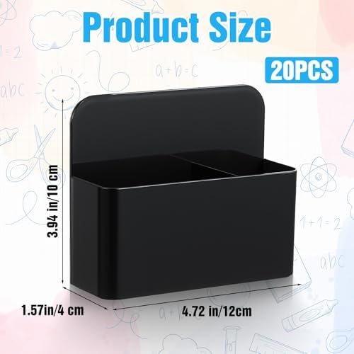 20 Pack Magnetic Dry Erase Marker Holder Bulk Whiteboard Magnetic Marker Holder Pen Pencil Organizer for Classroom Whiteboard Refrigerator Locker Storage (Black) - Image 2