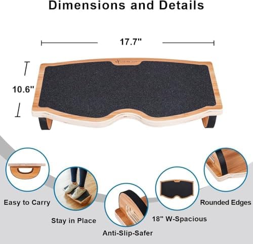 StrongTek Under Desk Footrest, Wooden Rocking Foot Rest, 350lbs, Non-Slip - Image 5