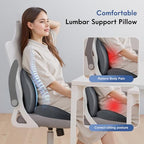 FLORICH Seat Cushion and Lumbar Support Pillow for Office Chair Car, Ergonomic Memory Foam Back Support for Office Gaming Chair Driving Seat Wheelchair, Relieves Neck, Back & Sciatica Pain – Gray - Image 4