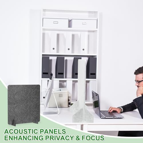 PATIKIL Desk Dividers 24" x 24", 1 Pack Desk Privacy Panel Freestanding Noise Reducing Partition Acoustic Panel with 2Pcs Support Feet for Testing Office Home Library, Dark Gray Style A - Image 6