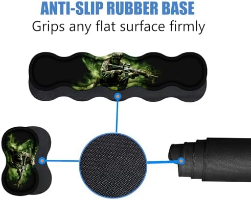 4 in 1 Ergonomic Memory Foam Mouse Pad Wrist Rest Set, Large XXL Gaming Desk Pad + Keyboard Wrist Rest + Mouse Wrist Cushion + Coaster for Home Office Study Gaming, American Army Troops Soldiers - Image 4