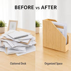 2 Pack Bamboo Magazine File Holder Book Holder Frames - Image 4
